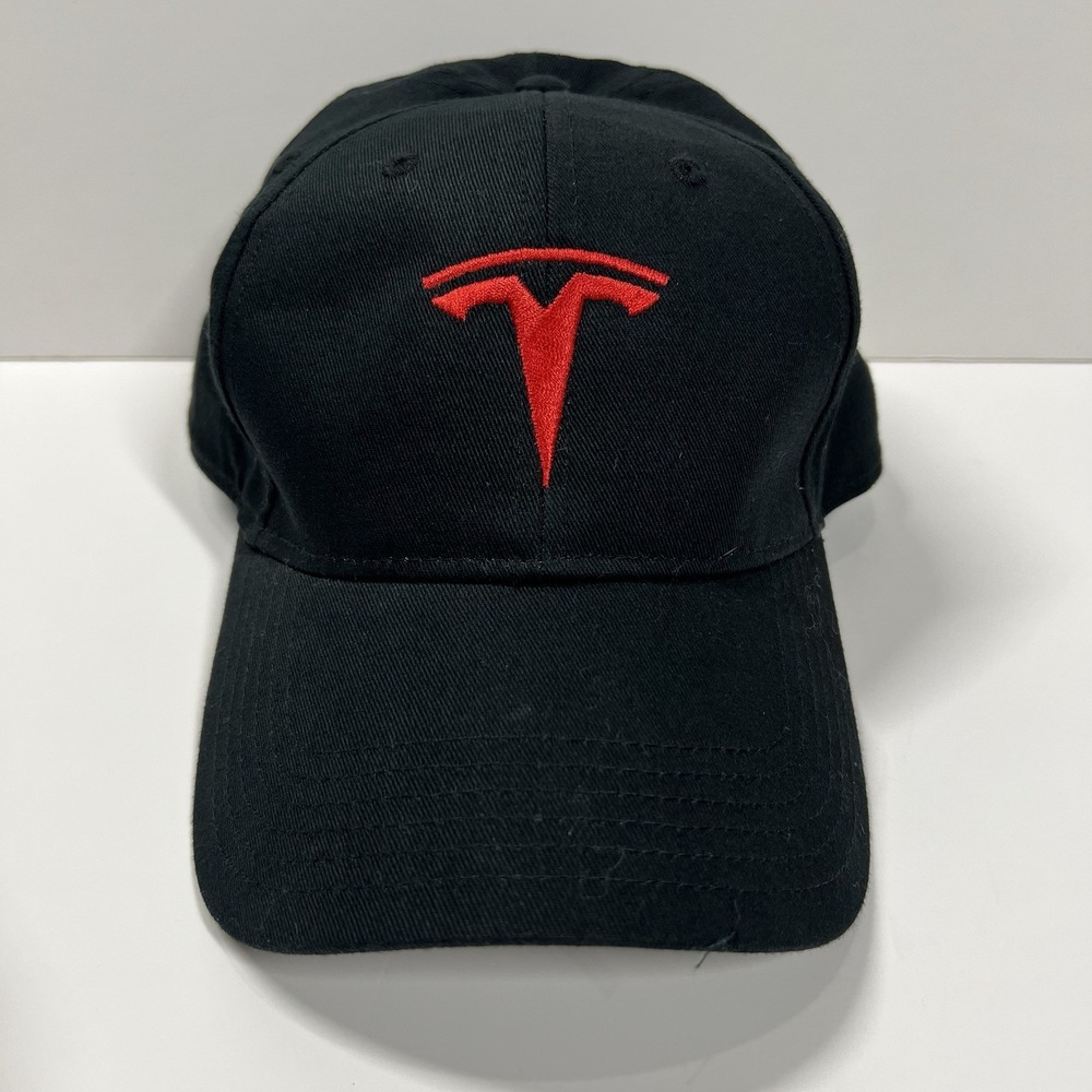 Tesla Hat Mens Black Baseball Cap Adjustable Strapback Dad Hat Embroidered